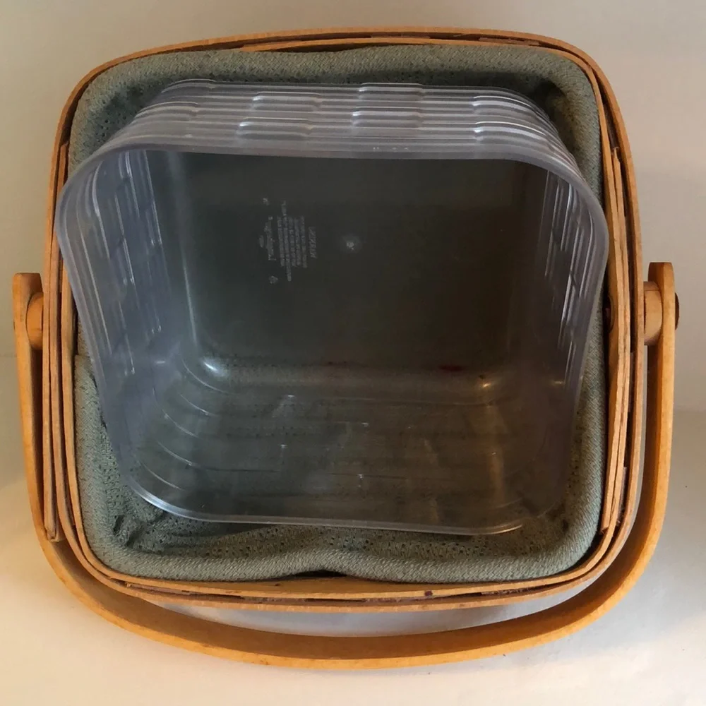 Retired Longaberger basket with 2 liners & hard protector